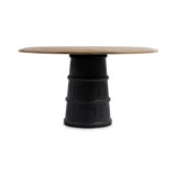 Lunen Round Pine Pedestal Dining Table