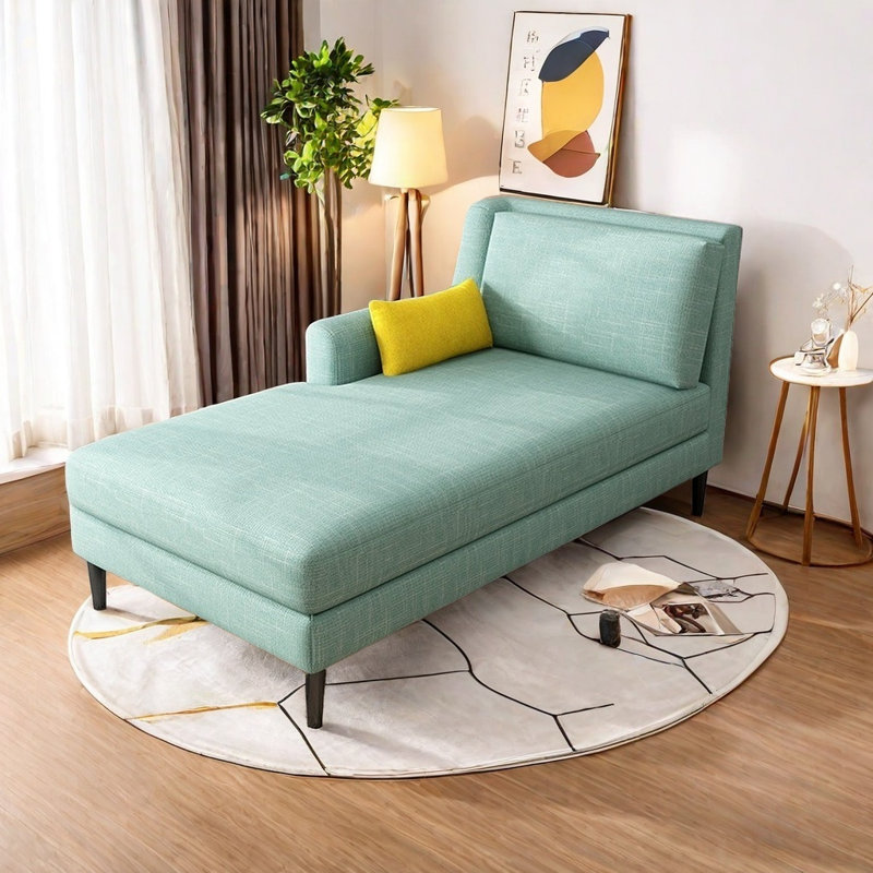 Chaise longue confortable en bois massif, Lake Placid - bleu