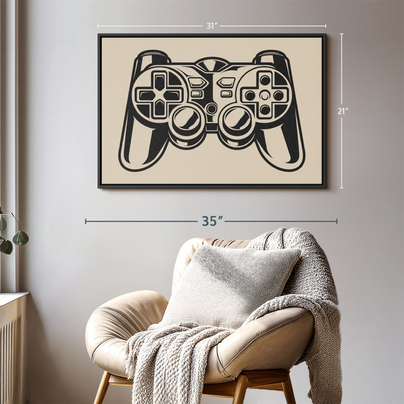 Illustration de contrôleur de jeu sur toile, H 21 po x l 31 po