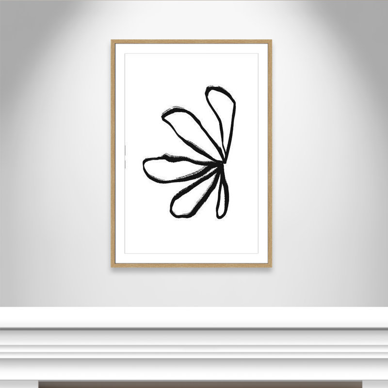 Collection de dessins au trait «Petals» par Leah Straatsma, Cadre photo en fil de bois naturel