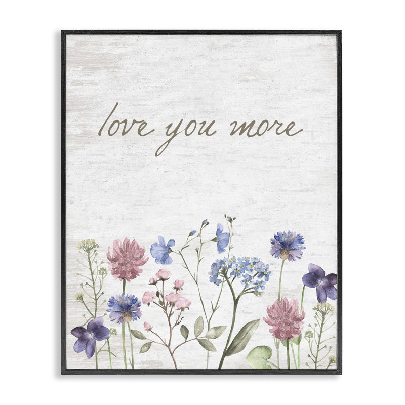 Giclée encadrée Love You More Wildflowers, H 14 po x l 11 po, Giclée encadrée noir minuit