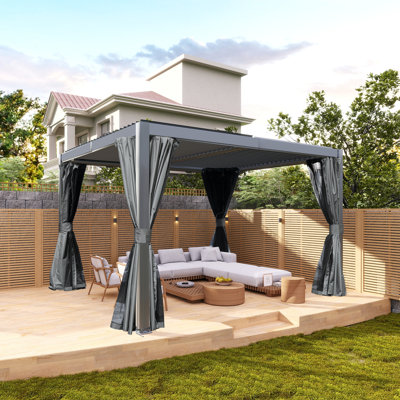 12 pi. L 10 pi. Pergola en aluminium