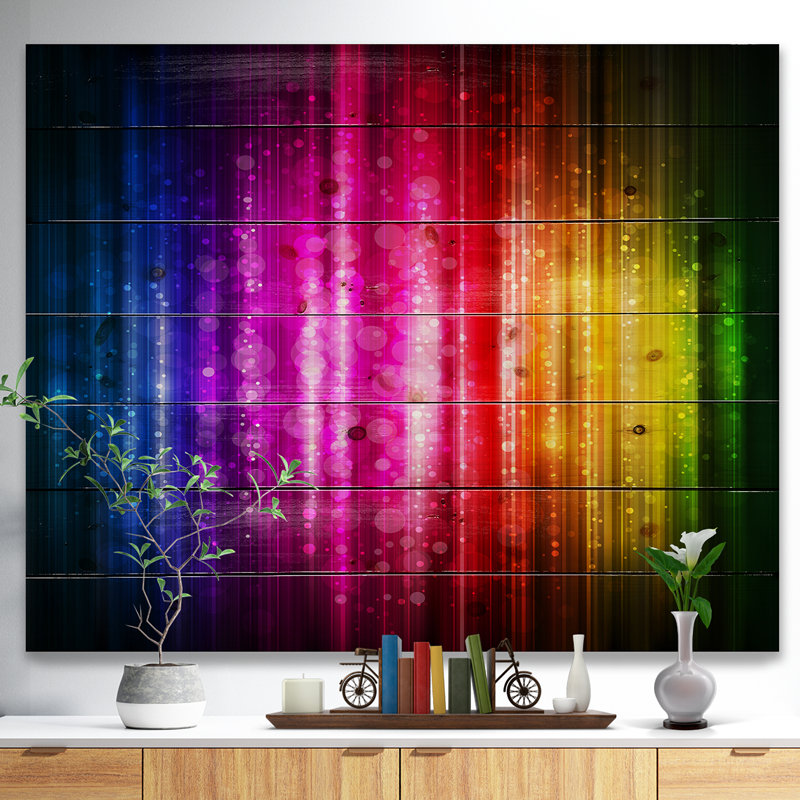 « lueuring background », impression Abstract, H 30 po x l 40 po x P 1,5 po, Bois