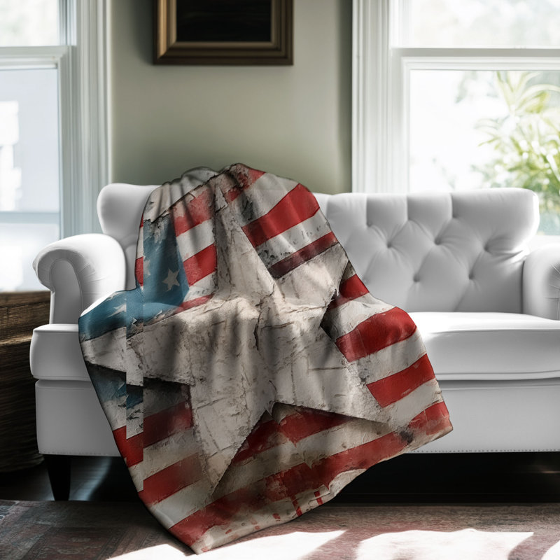Starry Stripes - 1 Piece Premium Blanket, Queen