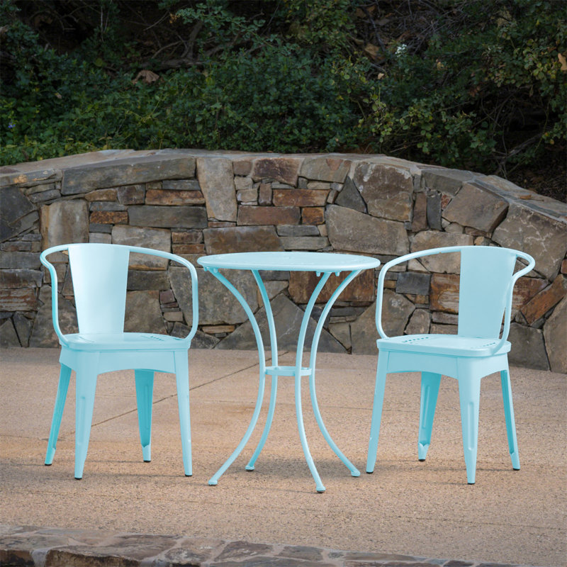 LOURDES 3 PC KD METAL SET - Matte Light Blue
