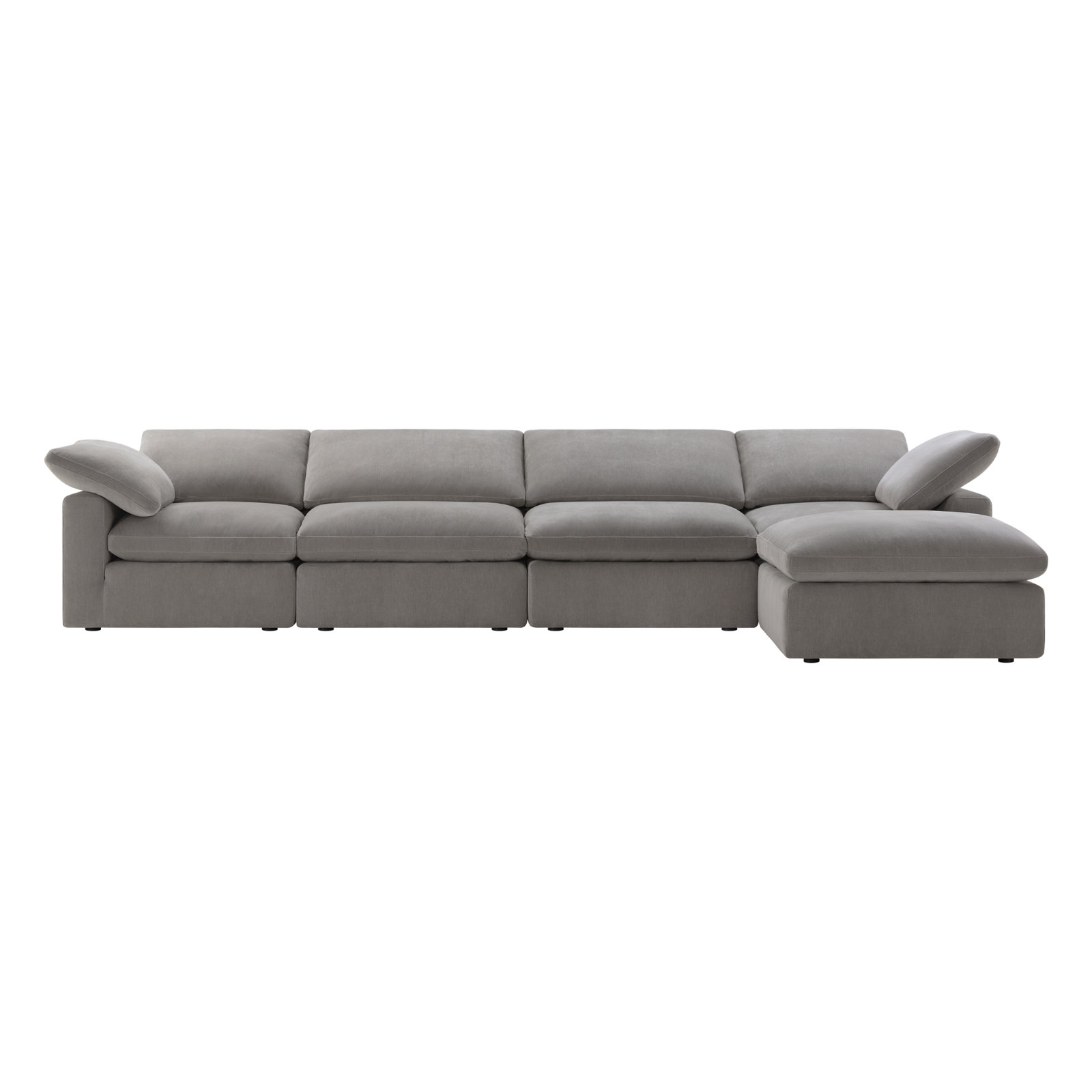 Asher Upholstered Reversible L-Sectional, Capri Truffle Chenille, 31.5'' H x 156'' W x 78.74'' D