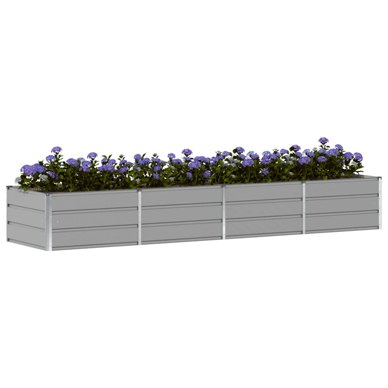 Planter Steel, 45cm H x 320cm W x 80cm D, Light Grey