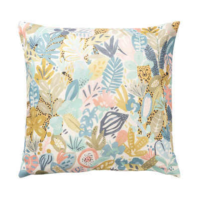 Floral Cotton Throw Pillow
