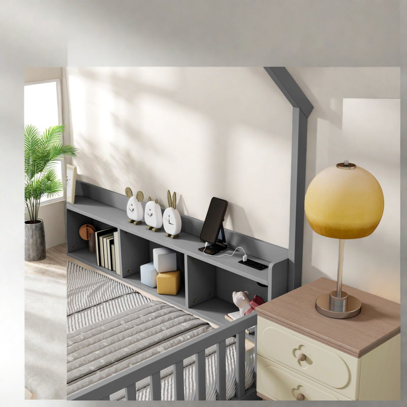 Lits avec rangement, lit simple en bois de pin pour chambre d'enfant