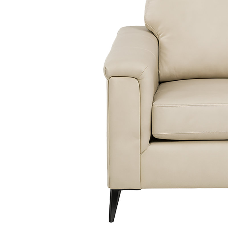 Bayerl Leather Loveseat, Ivory