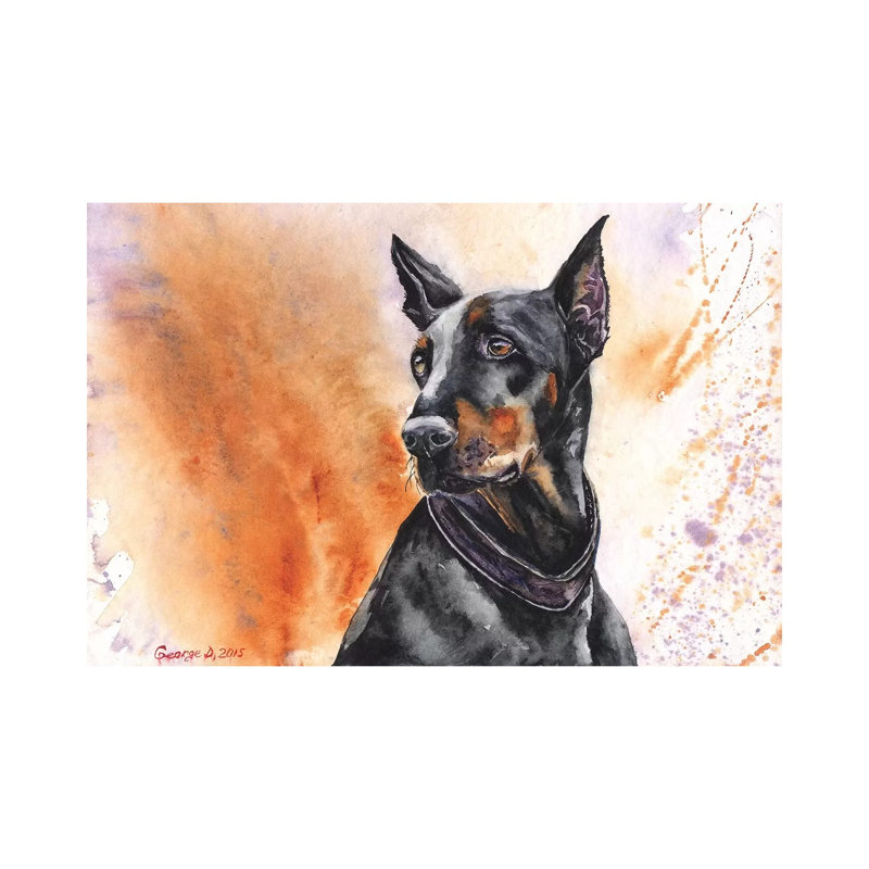 Doberman by George Dyachenko - Wrapped Canvas Print, 66.04 cm H x 45.72 cm W x 1.91 cm D