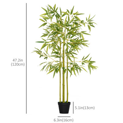 47.2'' Faux Bamboo Tree in Cement Pot