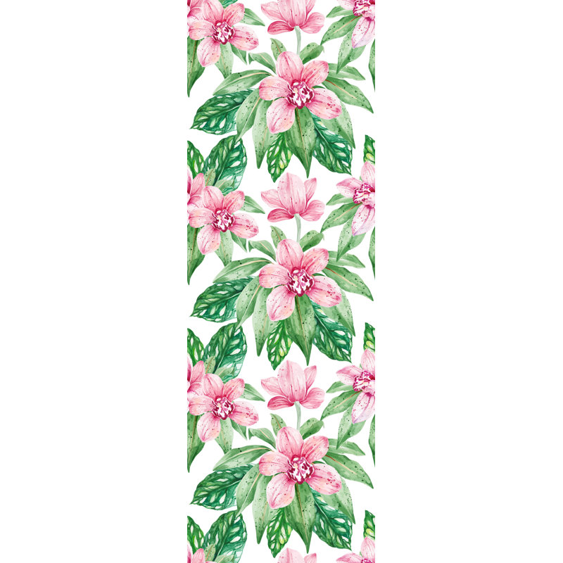 Rouleau de papier peint adhésif aquarelle orchidée verte L 4,17 pi x l 25 po Rawtenstall