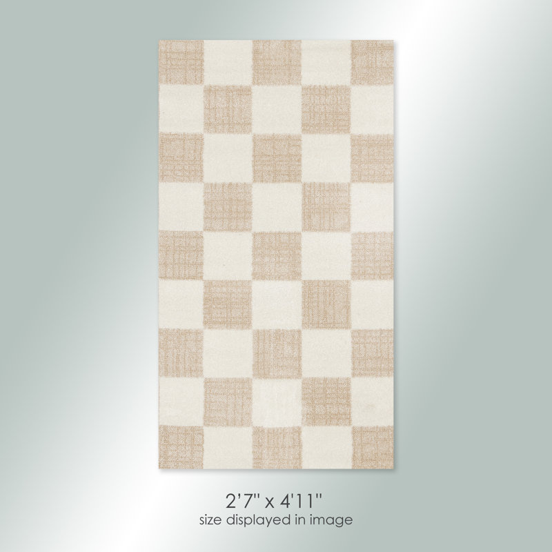 Tapis crème / beige Wum Collection, Rectangle 2 pi 7 po x 4 pi 11 po, Beige/Cream