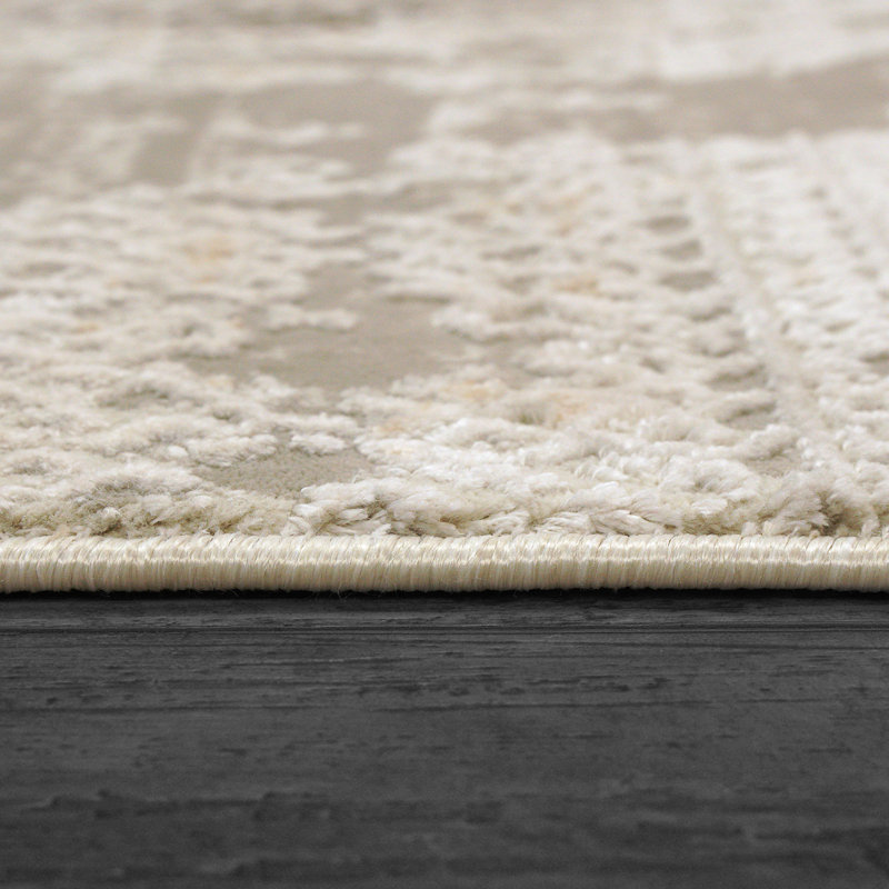 Tapis ivoire / gris Hayaa, Rectangle 9 pi 2 po x 12 pi