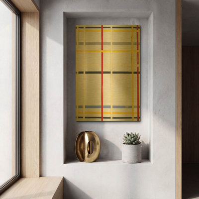 «New York City 2, 1941» par Piet Mondrian, art mural en métal doré, 12 po x 16 po