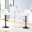 Ensemble de 2 tabourets de bar réglables Modern Modern, tissu en lin gris clair, peut supporter jusqu'à 250 lb-125536231