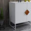Buffet en bois massif avec poignée carrée et 2 portes - Stable E1 et fer, peu encombrant pour le vestiaire, la cuisine, la finition du couloir, l'installation facile, le buffet de cuisine, l'assemblage du meuble télé