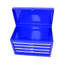 Coffre à outils métallique 5 pièces avec roulettes verrouillables et panneau de suspension - Armoire roulante bleue avec tablette réglable et trou de fixation