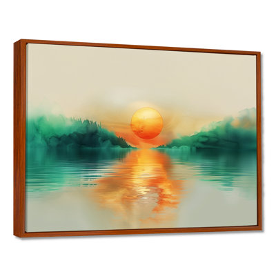 Green Yellow Sunrise Fog In The Forest V - Landscape Mountains Wall Art Living Room