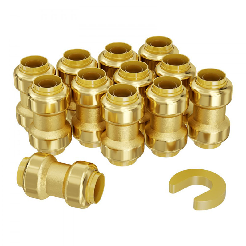 Pipe Fittings 1/2" Brass Straight-Through Push-Fit for Air System