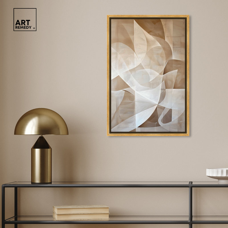 Scattered Thoughts Gold Framed Abstract Canvas Wall Art, 21" x 31"