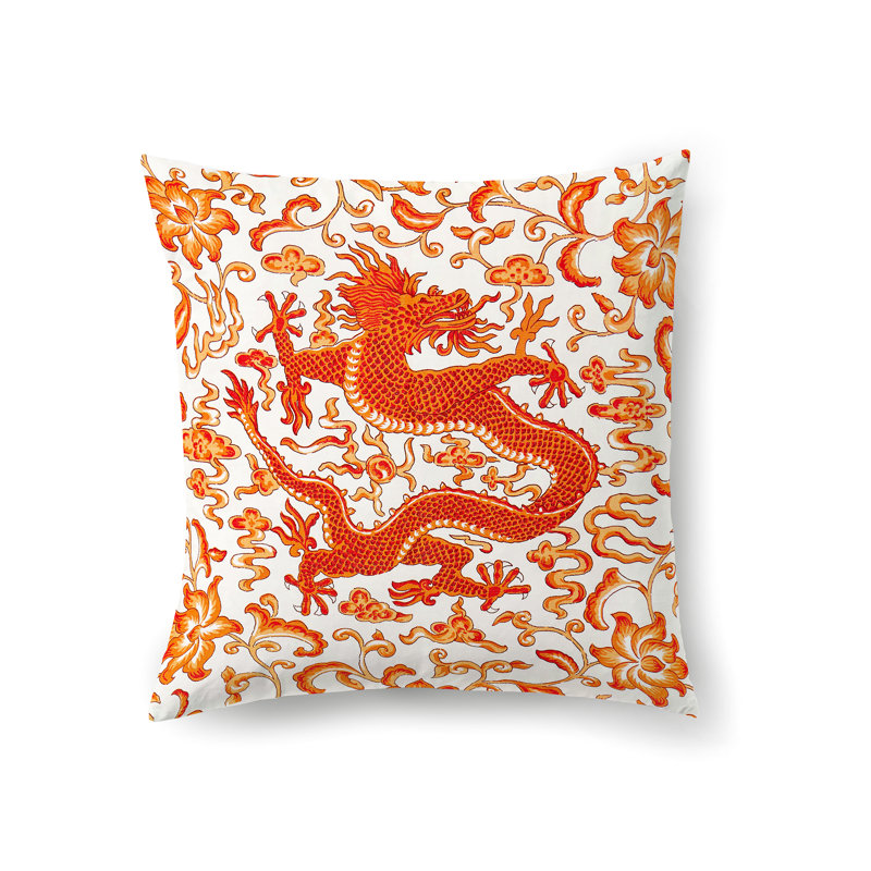 Oriana Linen Square Pillow Cover & Insert, Persimmon