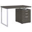 Bureau réversible à 3 tiroirs gris patiné-639390268