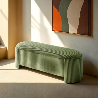 Banc en velours côtelé Watford avec compartiment de rangement caché
