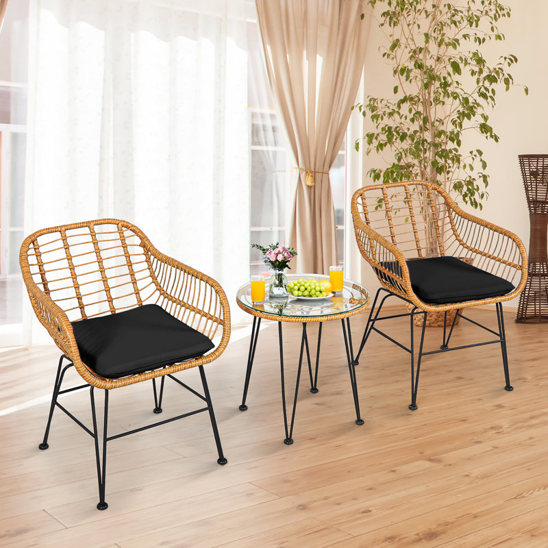Ensemble de chaises bistro Bayou Breeze, Noir, noir, noir, noir
