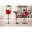Rouge avec fonction pivotante à 360 degrés, base de 2 et similicuir, base réglable en hauteur, pivotante, siège, modernisation contemporaine-1507856053