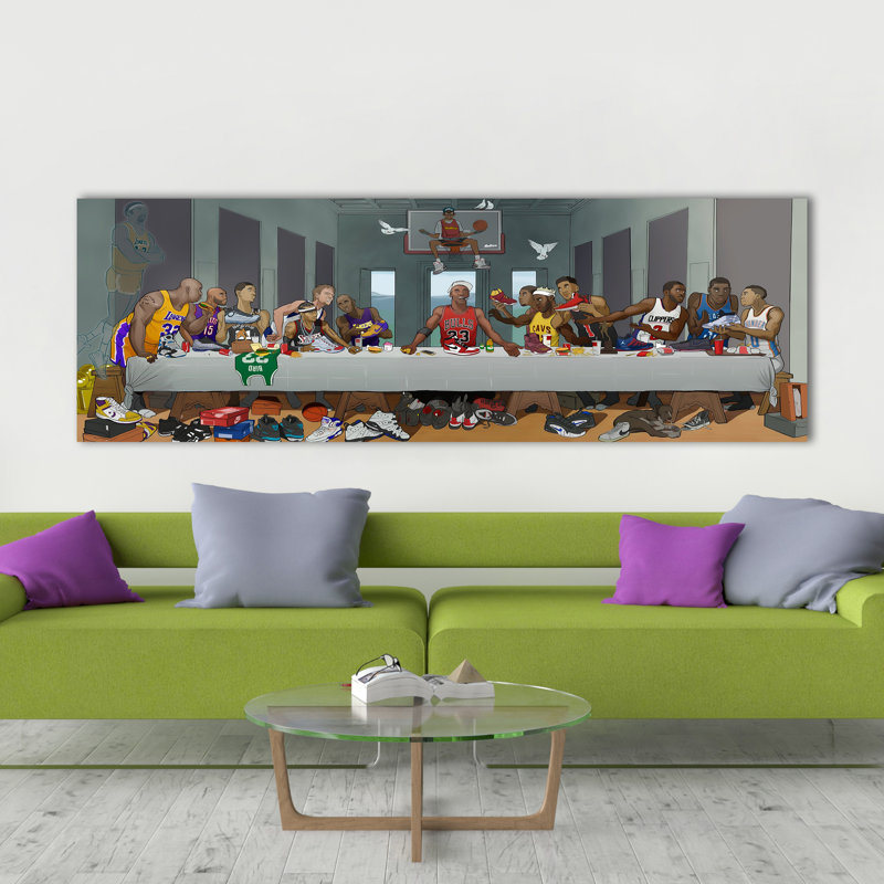 NBA joueurs dernier souper basketball sport Wallart impression sur toile papier de décoration murale