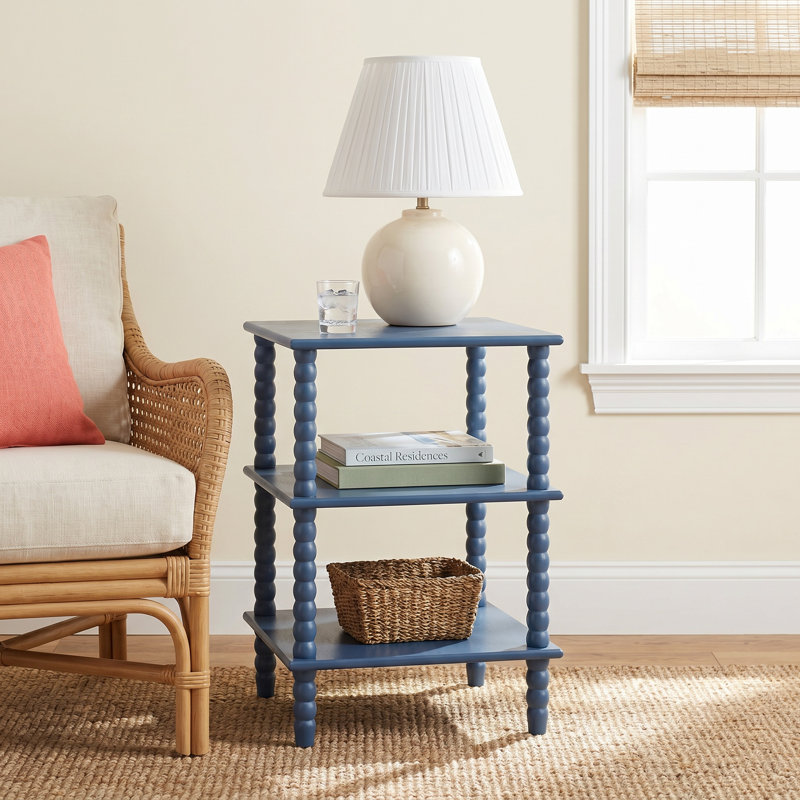 Netta 3 Shelf Accent Table, Blue