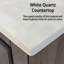 Meuble-lavabo double en acacia rustique 48 po X P 20 po D, avec plateau en quartz blanc