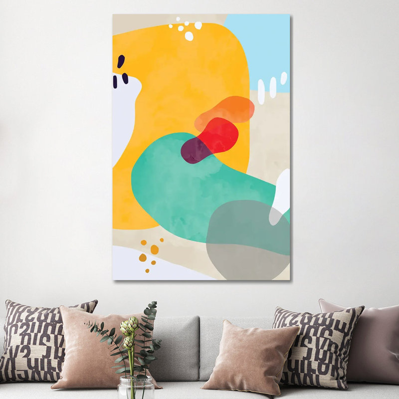 Organic Modern Bold Shapes - Wrapped Canvas Painting - Wrapped Canvas Painting, 152.5 cm H x 101.5 cm W
