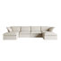 Fairford 6-Piece Upholstered Modern Corduroy Fabric Sectional Sofa With Ottoman