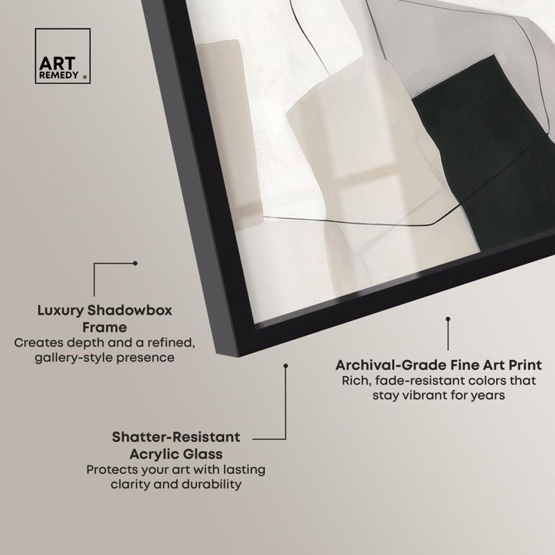 Art minimaliste «Stripped Down I» par Art Remedy, H 25 po x l 21 po, Noir