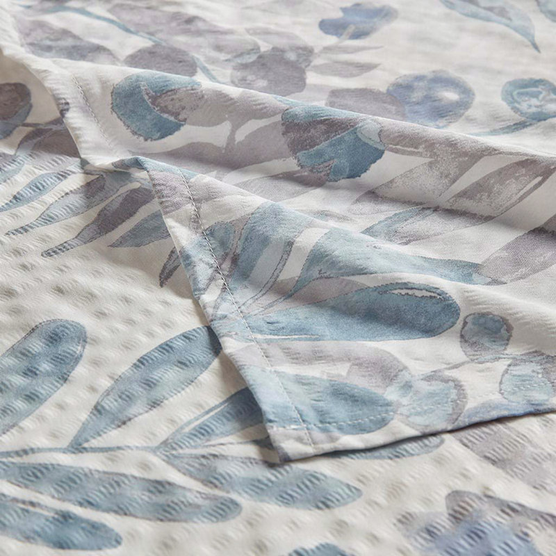 Printed Seersucker Shower Curtain