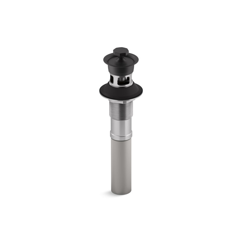 Whitehaven Bathroom sink drain with overflow, Matte Black, With Overflow