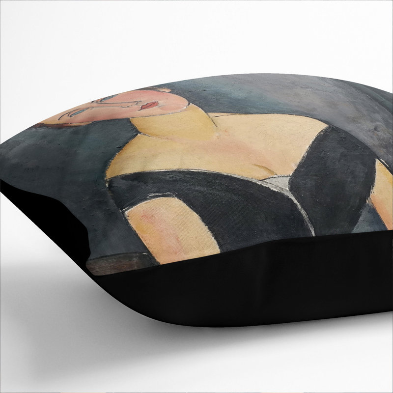 Madame Muyden Square Throw Cushion, Black, 40cm H x 40cm W x 15cm D