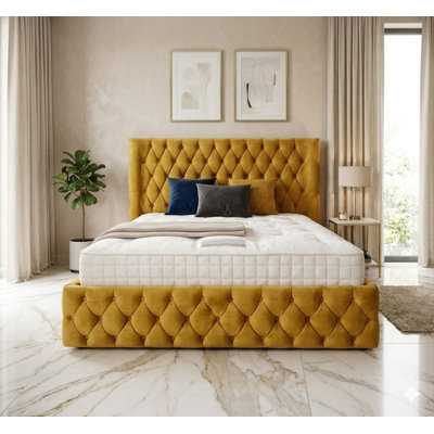 Chesterfield Upholstered Winged Bed Frame
