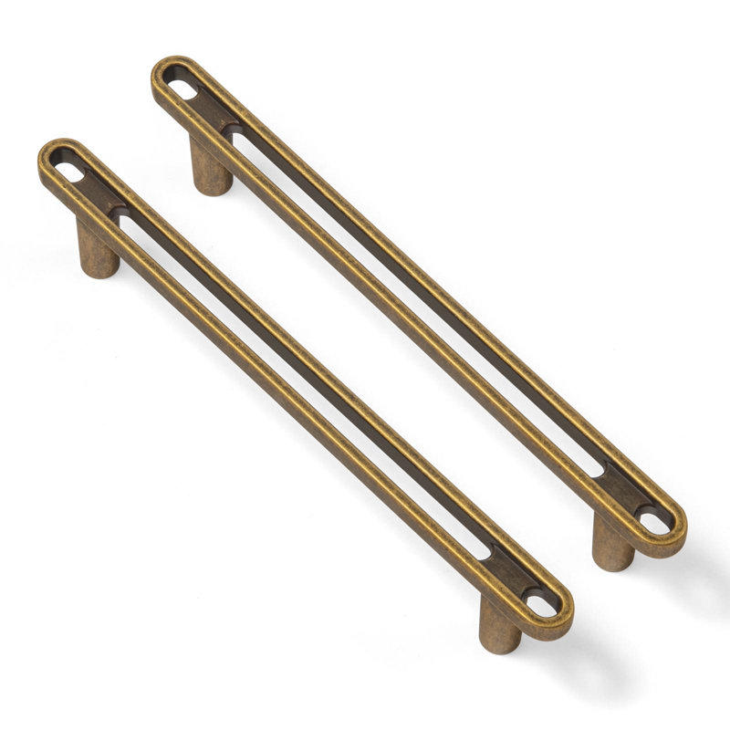 Retro Style Cabinet Pull Handles, 5", Antique Brass