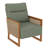 Upholstered Accent Chair With Rattan Arms And Solid Wood Legs-1587323295