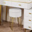 Tabouret de coiffeuse rond avec rangement pour salle de maquillage, chambre à coucher et salon-1604034045