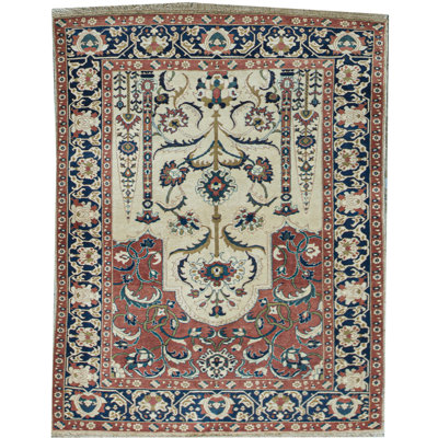 Hand-Knotted High-Quality Orange Area Rug
