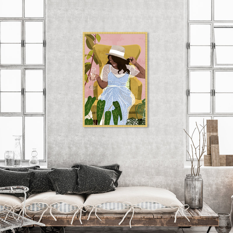 Indulged - Impression sur toile, H 45 po x l 30 po, Papier avec cadre doré