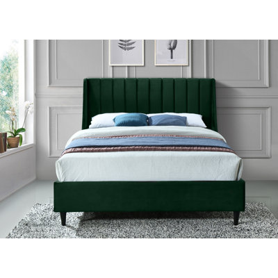 Bernan Upholstered Wingback Bed
