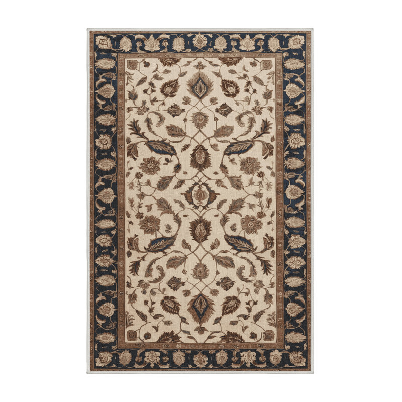 Tapis beige lavable à la machine, Rectangle 2 pi x 3 pi