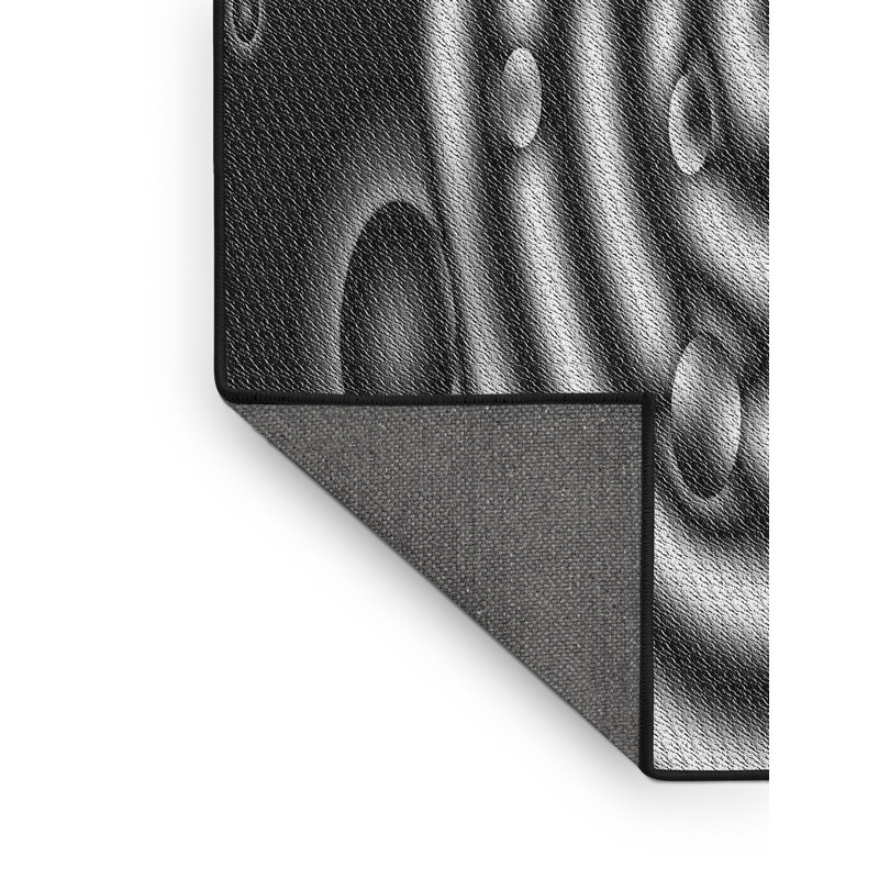 Tapis blanc / noir Power Loom, Rectangle 2 pi x 4 pi