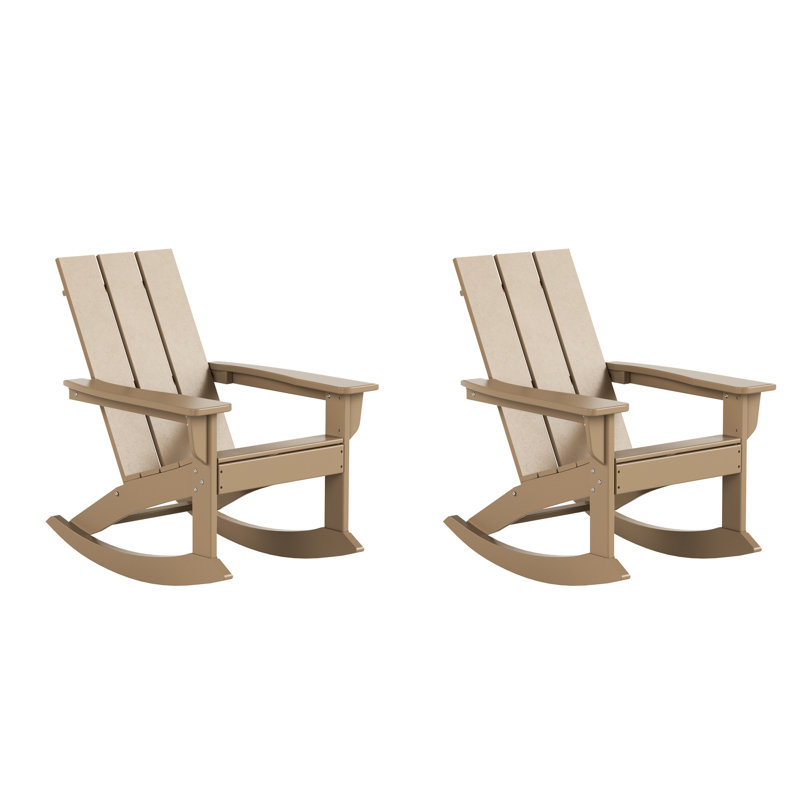 Chaise Adirondack berçante en plastique Joubert, Bois patiné